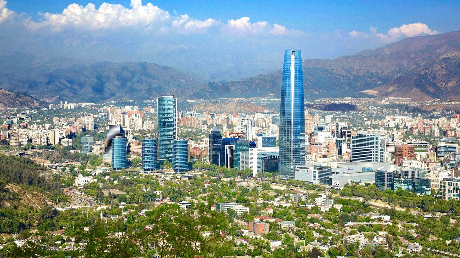 Vista panorâmica de Santiago do Chile